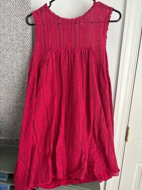 Free People Maroon Lace Tank Tunic
